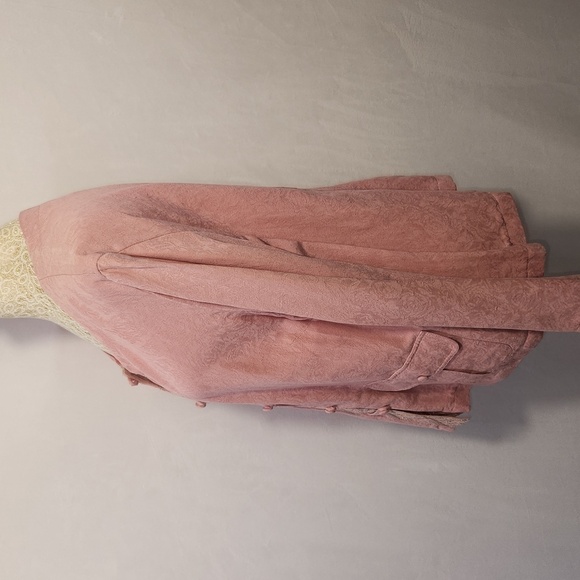 J Jill Women's SZ M Pink Linen Blend Foxglove Long Sleeve Button Up Jacket City - Picture 7 of 14